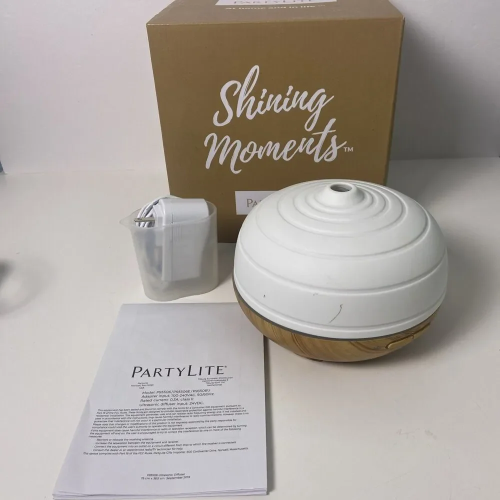 PartyLite Ultrasonic Electric Essential Oil Diffuser Retired P93506A NIB 240V